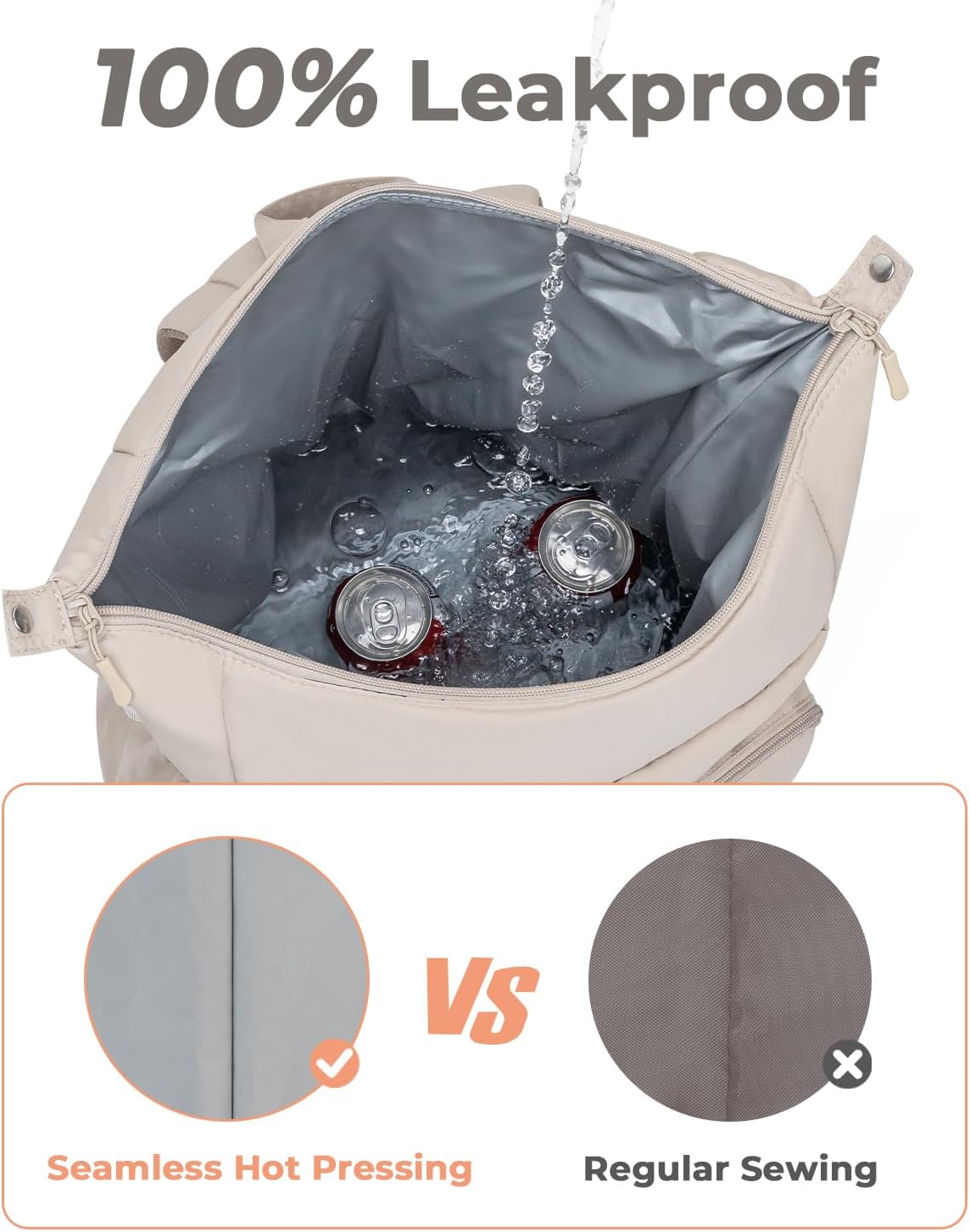 Backpack Cooler 40 Cans Puffer Soft Cooler with Laptop Compartment