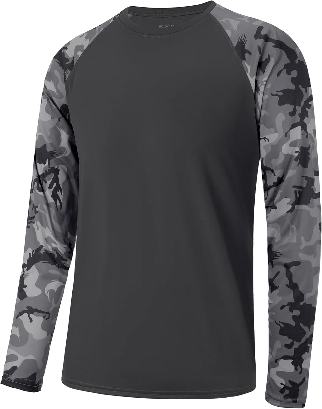 FISHEAL Men's Long Sleeve Fishing Shirts, UPF 50+ Camo Sun Protection Rash Guard, UV Shirt for Swimming Hunting Outdoor