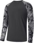 FISHEAL Men's Long Sleeve Fishing Shirts, UPF 50+ Camo Sun Protection Rash Guard, UV Shirt for Swimming Hunting Outdoor