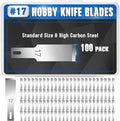 DIYSELF 100 Pack Exacto Blades Refills #17, Carbon Steel Chisel Blades