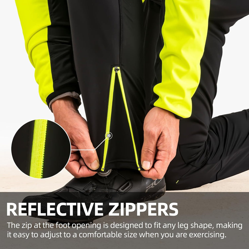 ROCKBROS Men's Thermal Cycling Pants, Fleece Lined Winter Bike Tights