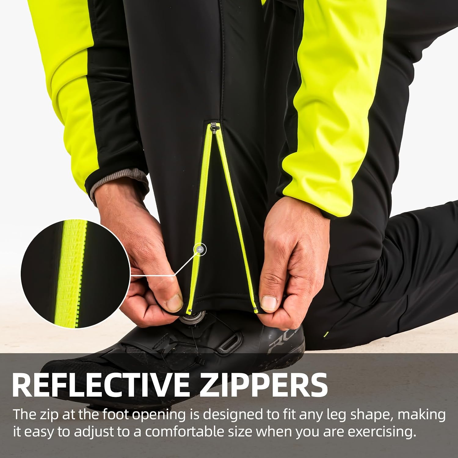 ROCKBROS Men's Thermal Cycling Pants, Fleece Lined Winter Bike Tights