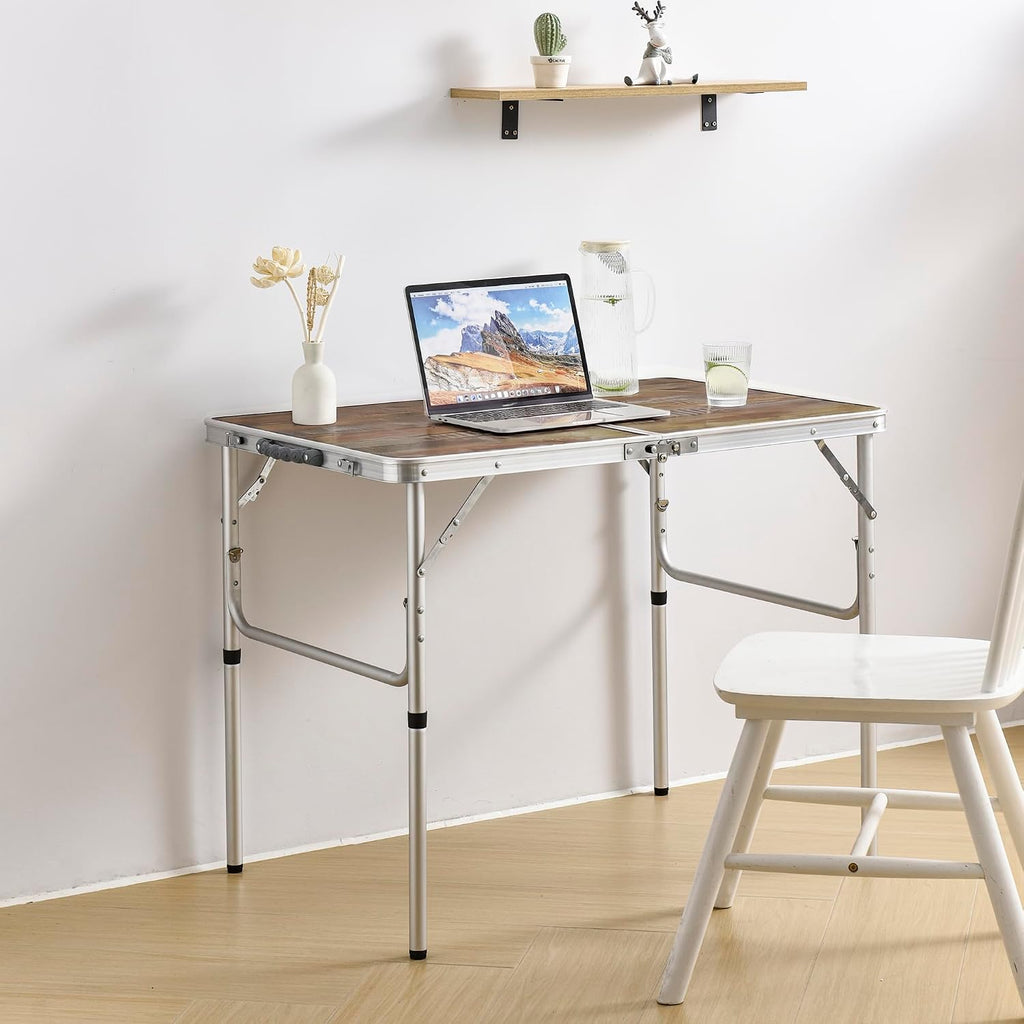 YUFIFAIRY Aluminum Camp Table, 36''L x24''W Folding Table Portable