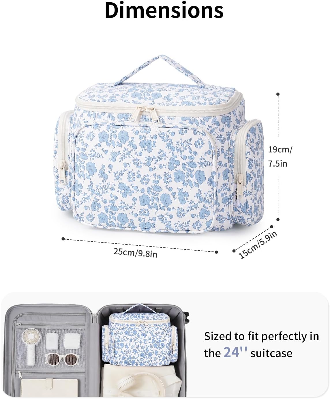 Narwey Hanging Travel Toiletry Bag for Women, Large Makeup Cosmetic Bag