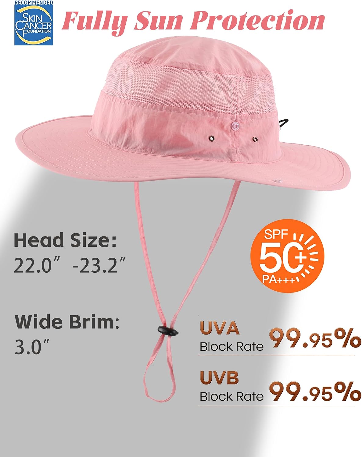 Connectyle UPF 50+ Wide Brim Sun Hat for Men Breathable Cowboy Boonie Hats Outdoor Bucket Hat for Fishing Hiking Safari