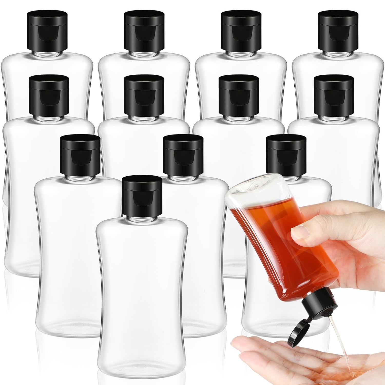 Domensi 36 Pcs 3.4 oz Travel Bottles with Flip Cap Lotion Squeeze Bottle
