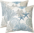 Tritard Coastal Pillow Covers Set of 2, 18x18, Blue