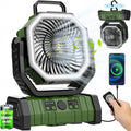 20000mAh Rechargeable Camping Fan with LED Lantern, Battery Powered Fan | Auto-Oscillating Portable Fan with Remote & Hook, 4 Speeds Portable Tent Fan for Travel,Outdoor,Home, RV,Camping Essentials
