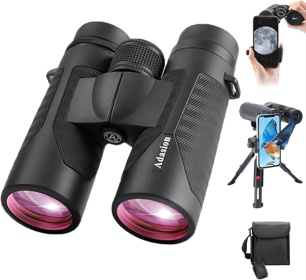 8x42 Binoculars for Adults High Powered with Phone Adapter & Tripod