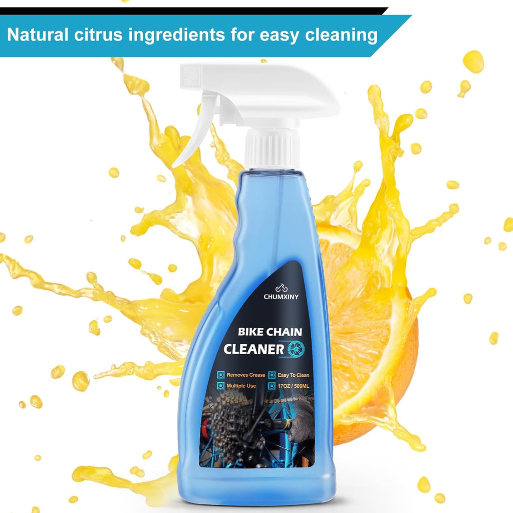 CHUMXINY Bike Chain Degreaser, 17 fl oz Spray Non-foaming Design for MTB/Gravel/Road/Mountain Bikes