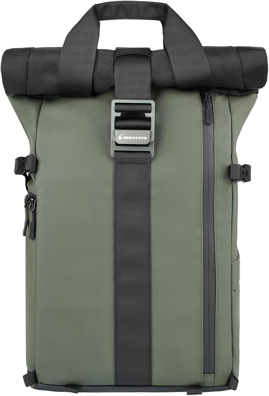 Besnfoto Camera Backpack, Waterproof Travel Camera Bag for Photographer Expandable Roll Top Photography Case for DSLR SLR Mirrorless Camera Fit up to 15.6 inch Laptop with Rain Cover