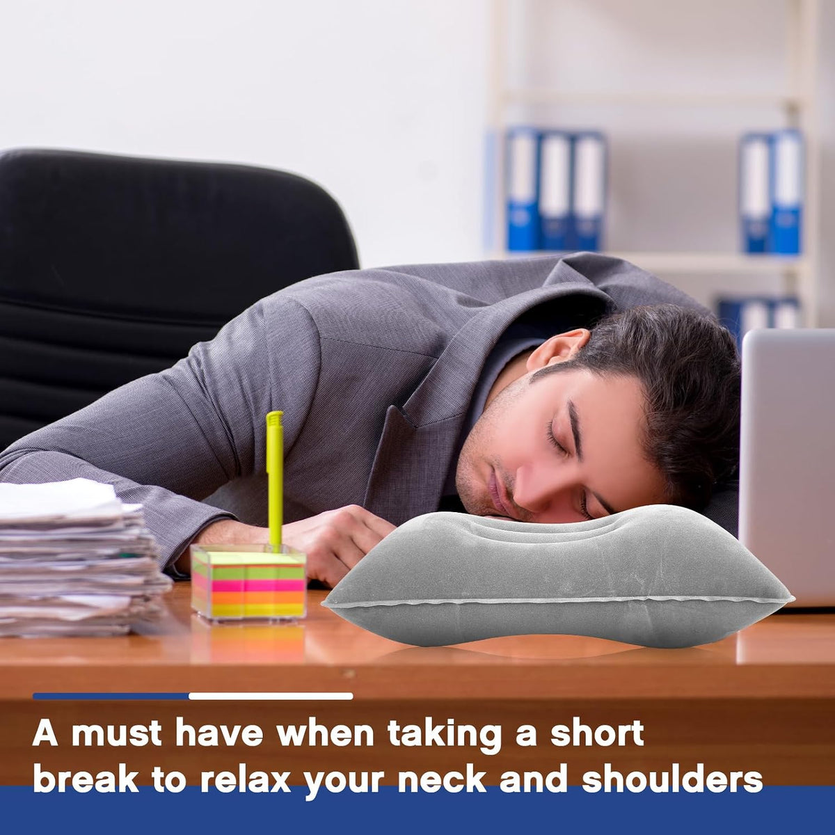Maitys 5 Pcs Inflatable Camping Pillow,16.93 X 10.63 Inches,Gray