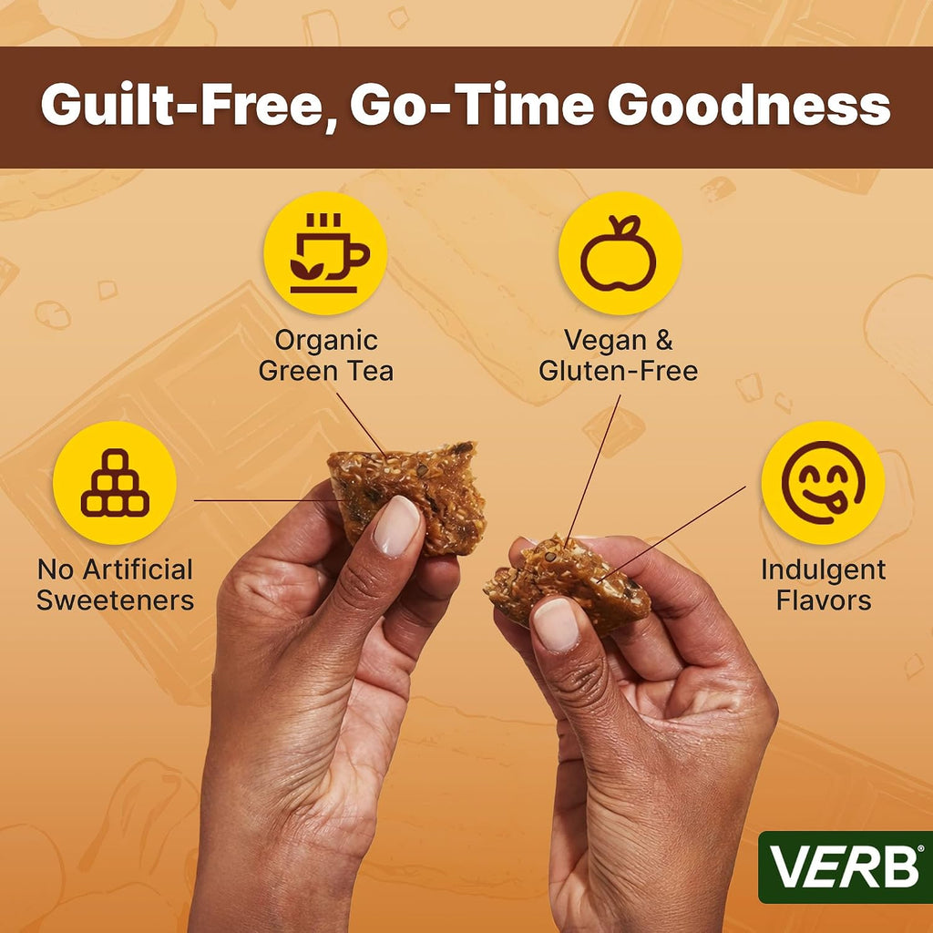 Verb Caffeinated Energy Bars S'mores (26g, Pack of 16) 110 Calories