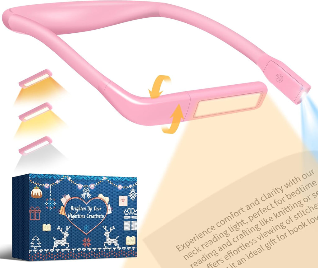 Neck Light, Stepless Dimming Reading Light for Book Lover Gifts