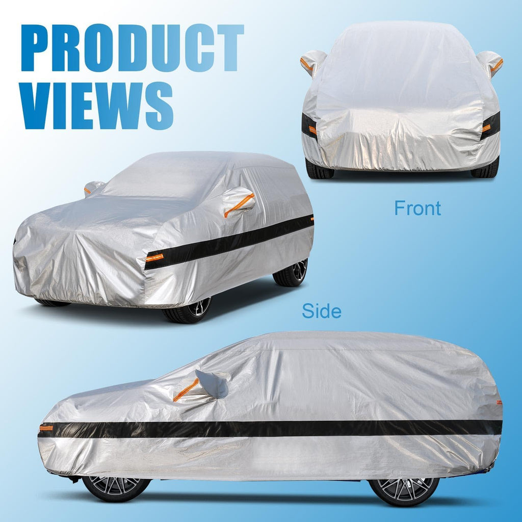 SUV Car Cover Waterproof All Weather for Compact SUV,100% Waterproof Outdoor Car Covers Rain Snow UV Dust Protection. Custom Fit for Hyundai Tucson, Kia Sportage, Ford Escape,etc