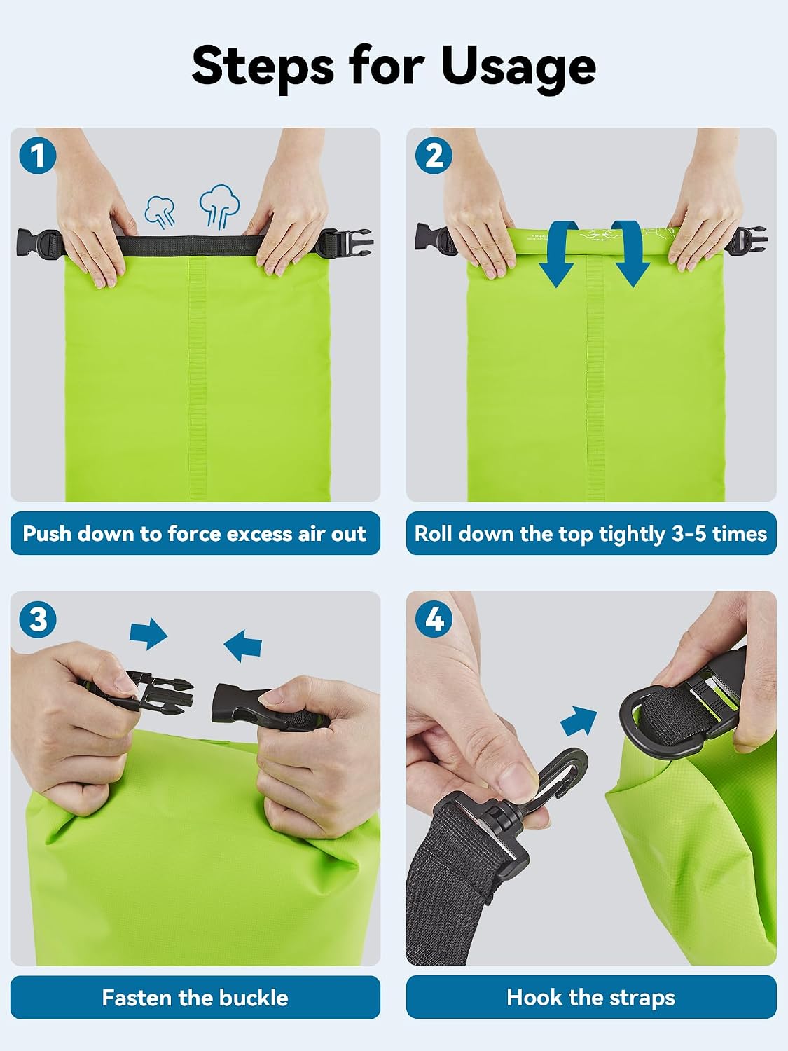 HEETA Waterproof Dry Bag Backpack with Emergency Whistle 5L/10L/20L/30L/40L