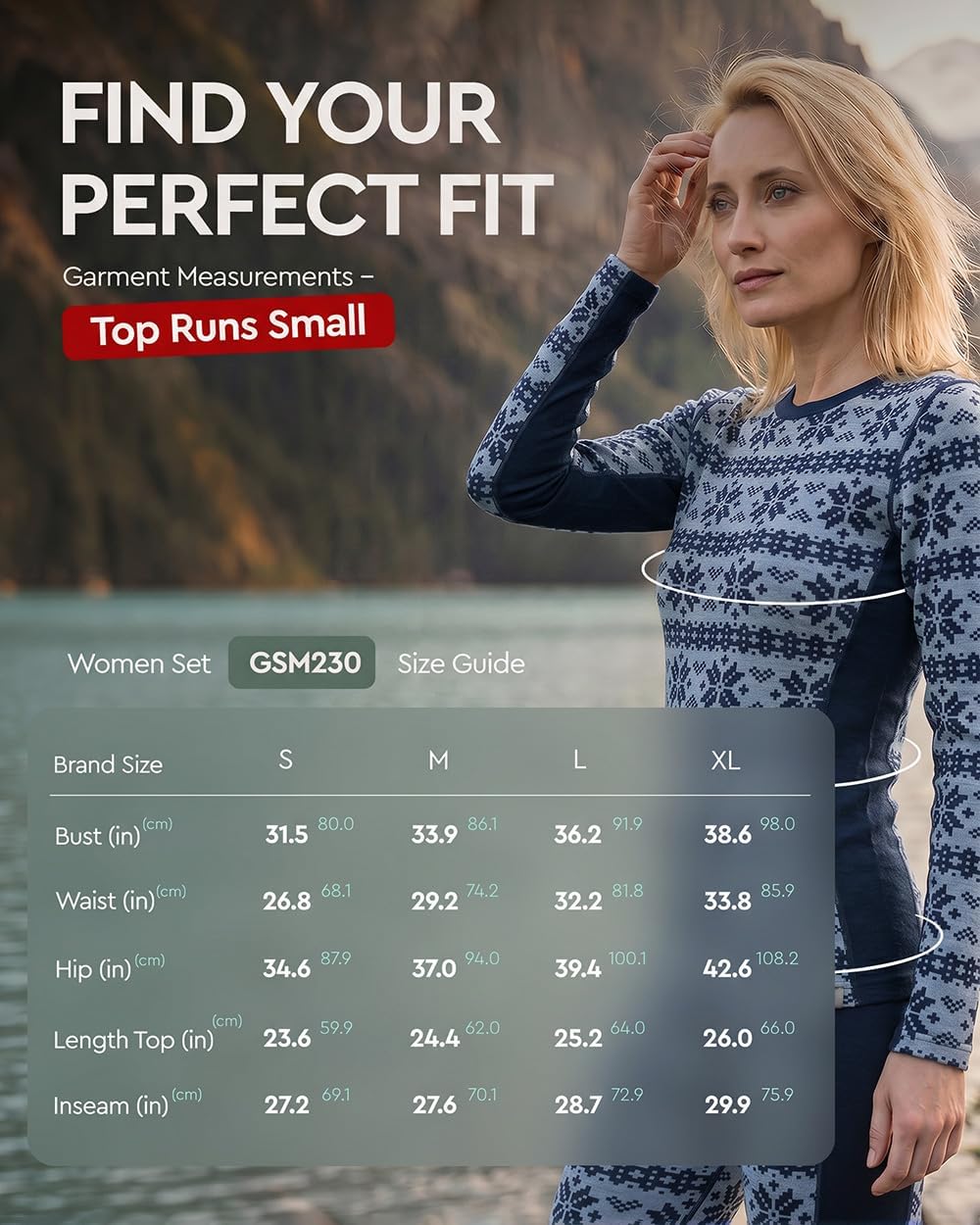 100% Merino Wool Base Layer Set Women - Thermal Underwear Long Johns PJs