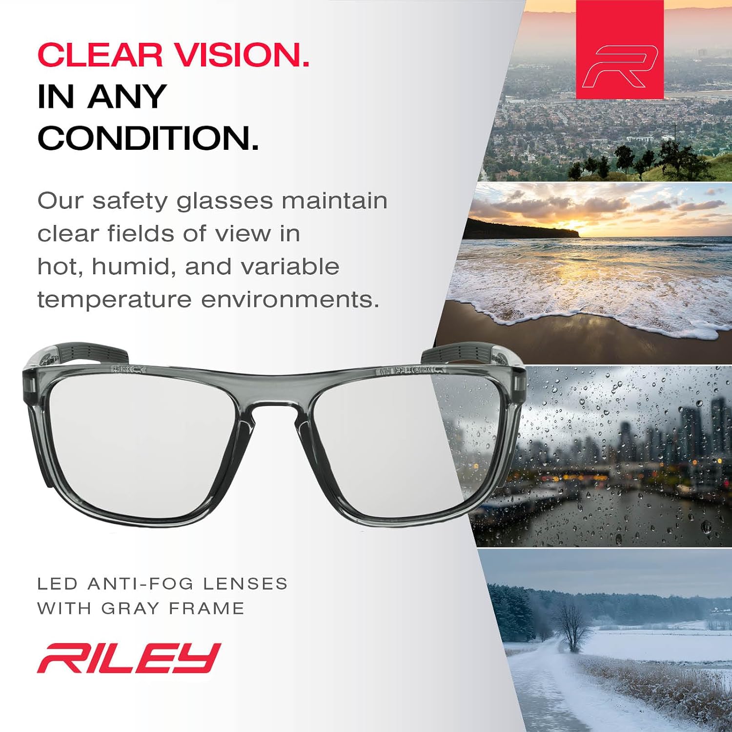 Riley Navigator X Sunglasses with Anti-Fog, LED Lenses & Side Sheilds