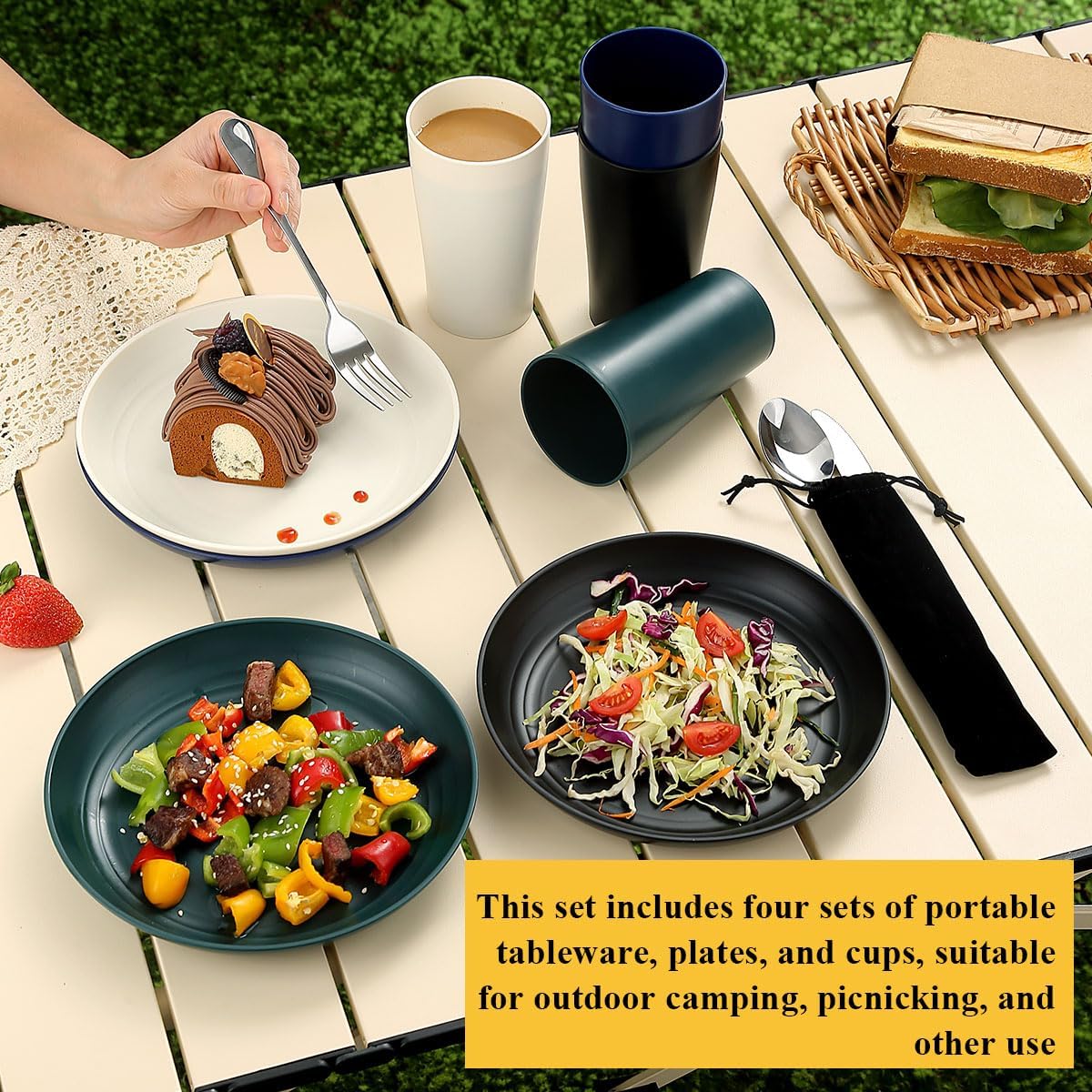 HOMQUEN Camping Essentials Camping Gear Must Haves，Cooking Utensils Set Rv Camping Accessories，Camper Gadgets for Outdoor Hiking Travel Picnic Barbecue Gifts