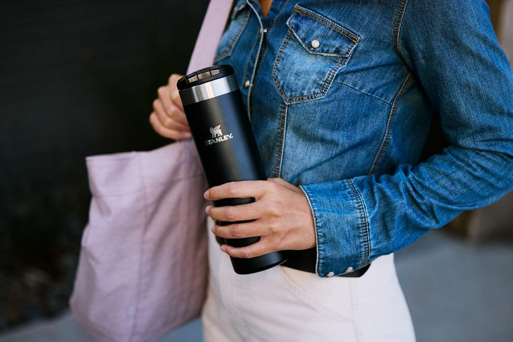 STANLEY Transit FlipTop Mug | Leakproof Coffee Travel Cup | Vacuum Insulated Stainless Steel | Stays Hot or Cold for Hours | BPA-Free | 16 oz | Cream Gloss