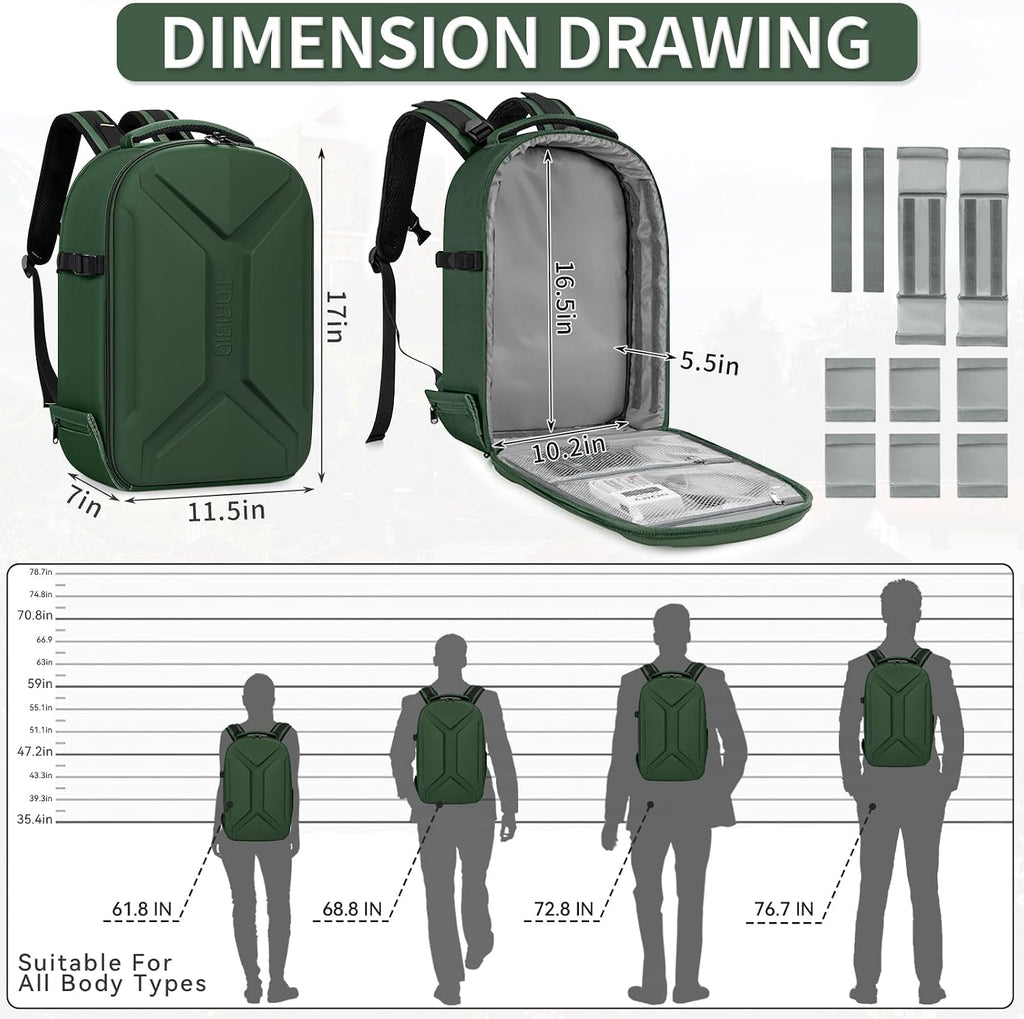 TORIBIO Large Hardshell Camera Backpack DSLR/SLR/Mirrorless Photography Bag