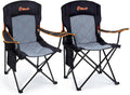 EMERIT 2-Pack Folding Camping Chair, Diamond-Quilted & Adjustable Armrest