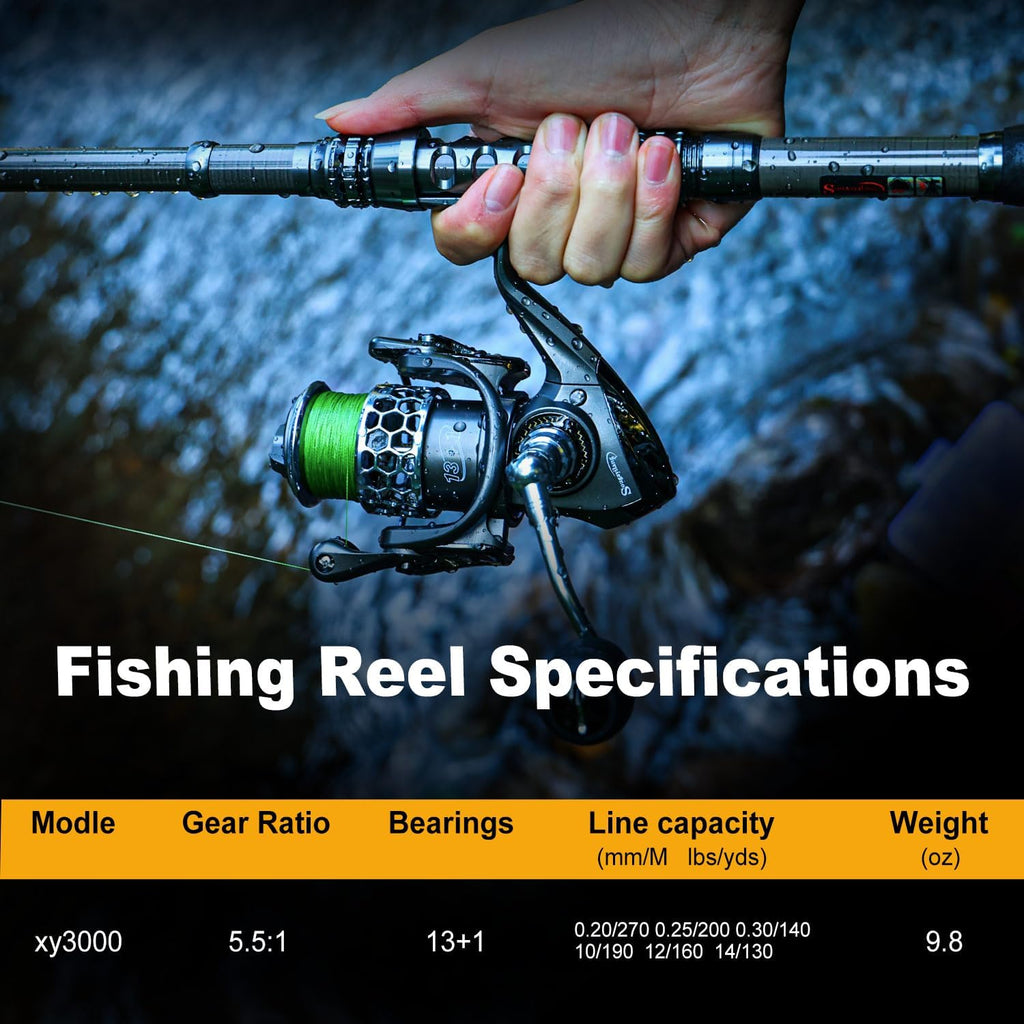 Sougayilang Fishing Rod Reel Combo with Telescopic Fishing Pole Spinning Reel Carrier Bag for Travel Saltwater Freshwater Fishing
