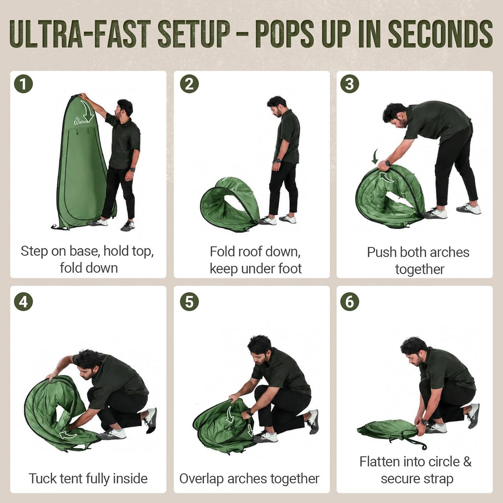 WolfWise Pop Up Shower Tent for Camping Essentials, Compact & Lightweight