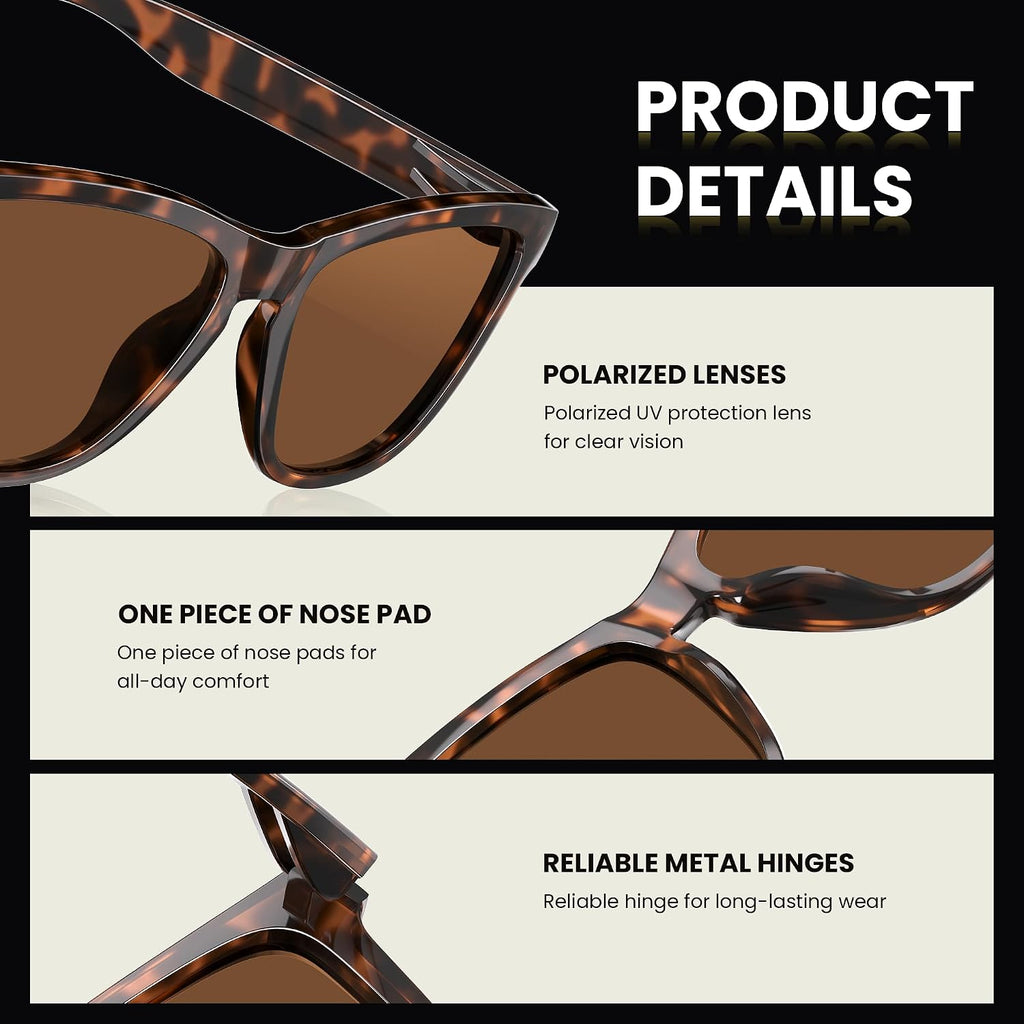 Polarized Retro Trendy Sunglasses Womens Mens UV Protection Shades