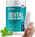 Pet MD Pet Dental Finger Wipes for Dogs - Plaque and Tartar Remover - 50ct