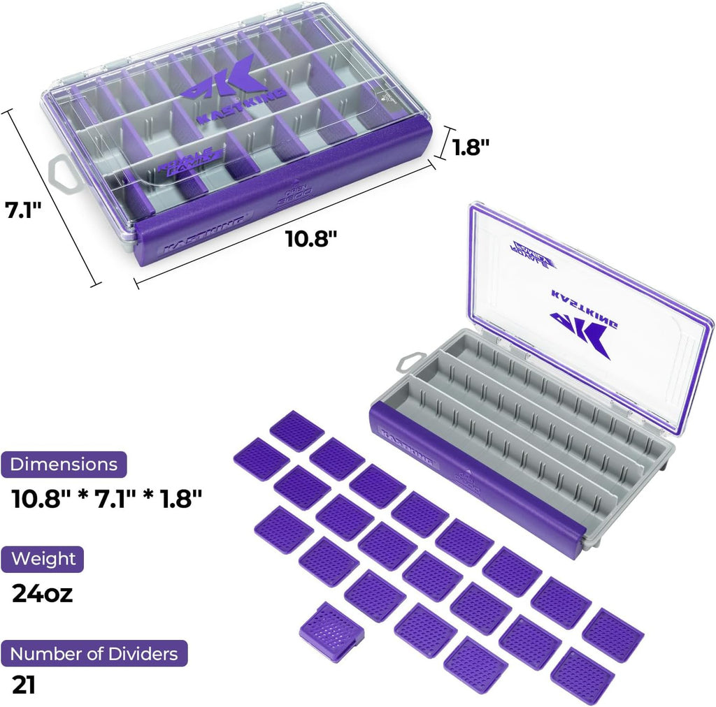 KastKing HyperSeal Waterproof Tackle Box, 3600 1 Pack, Purple