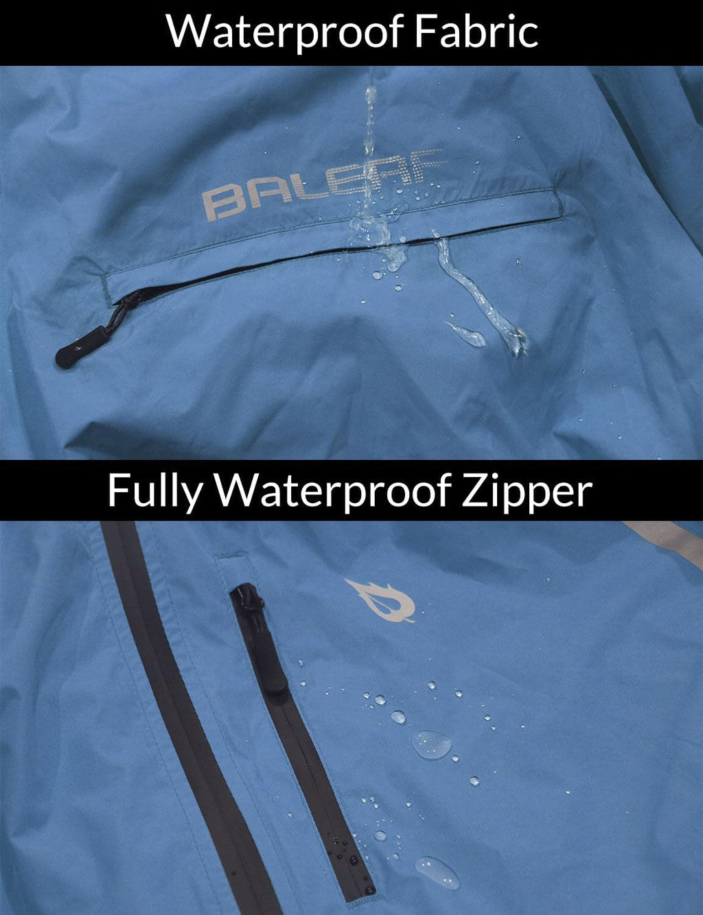 baleaf Men's Rain Jacket Waterproof Hood Lightweight Reflective Packable