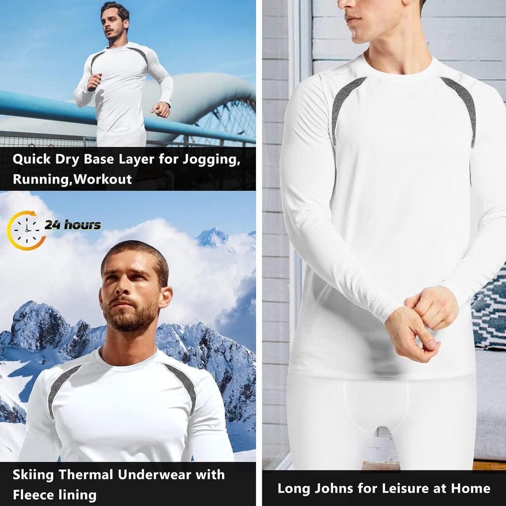 Muezna Men's Thermal Top and Bottom Set Underwear Long Johns Base Layer