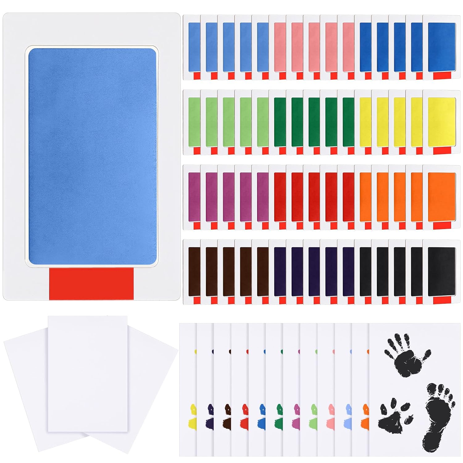 Jetec 8 Set Inkless Hand Footprint Paw Print Kit Ink Pad, 4 Colors