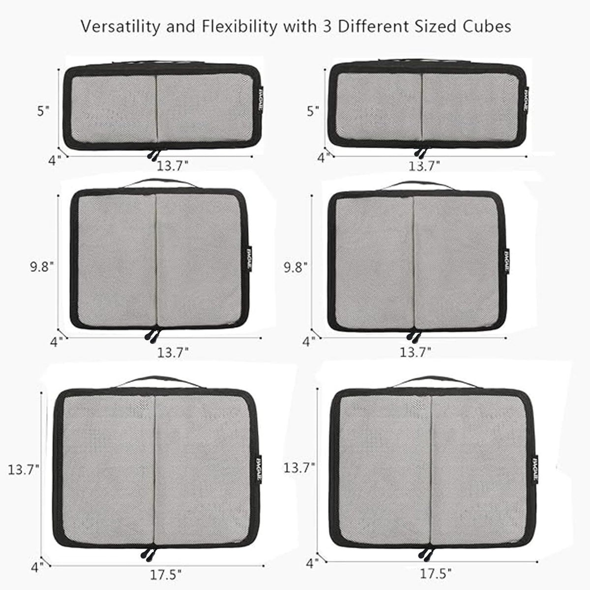 BAGAIL 6 Set Packing Cubes,Travel Luggage Packing Organizers