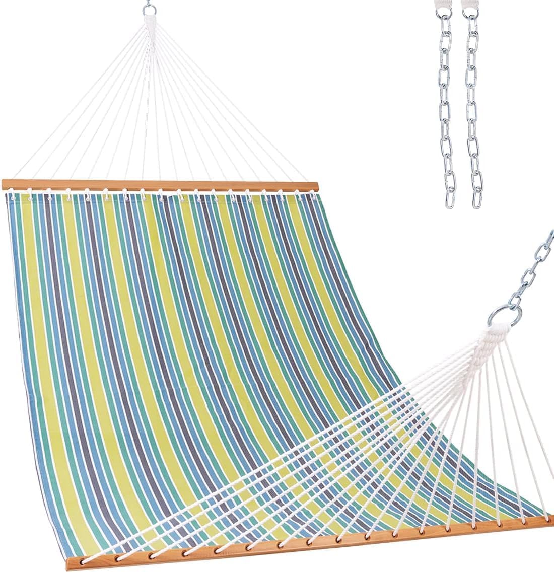 Lazy Daze Double Textliene Quick Dry Hammock with Spreader Bar for Outdoor