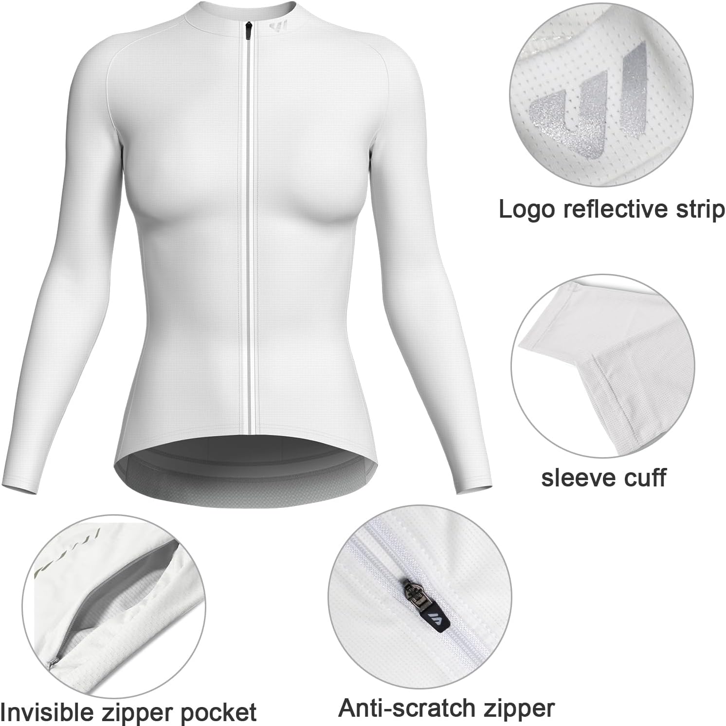 Wulibike Cycling Jersey Women Long Sleeve,Bike Shirts for Women Biking Tops Breathable Cycle Jerseys with 4 Pockets