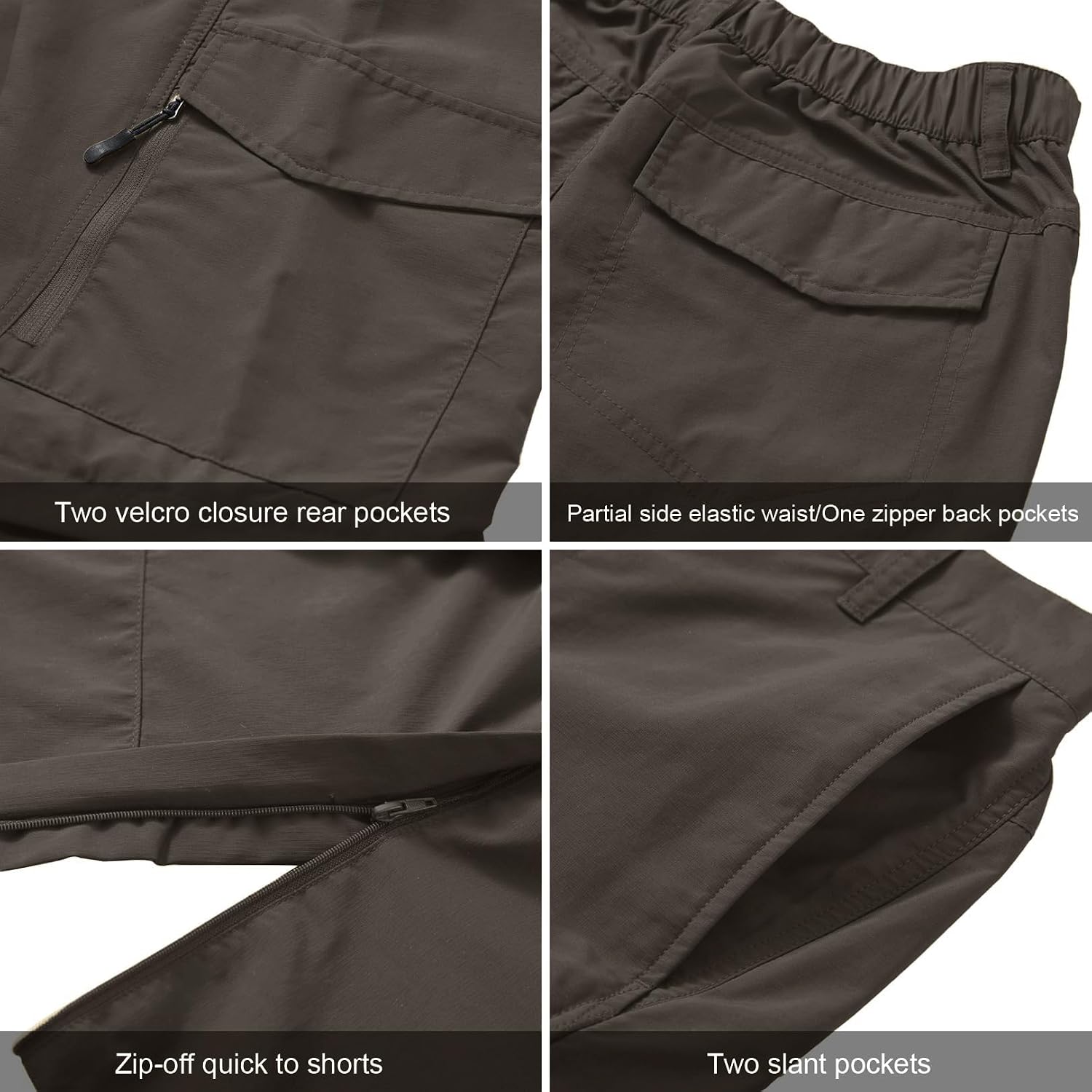 linlon Boy Scout Pants Hiking Mens Convertible Zip Off Safari Fishing