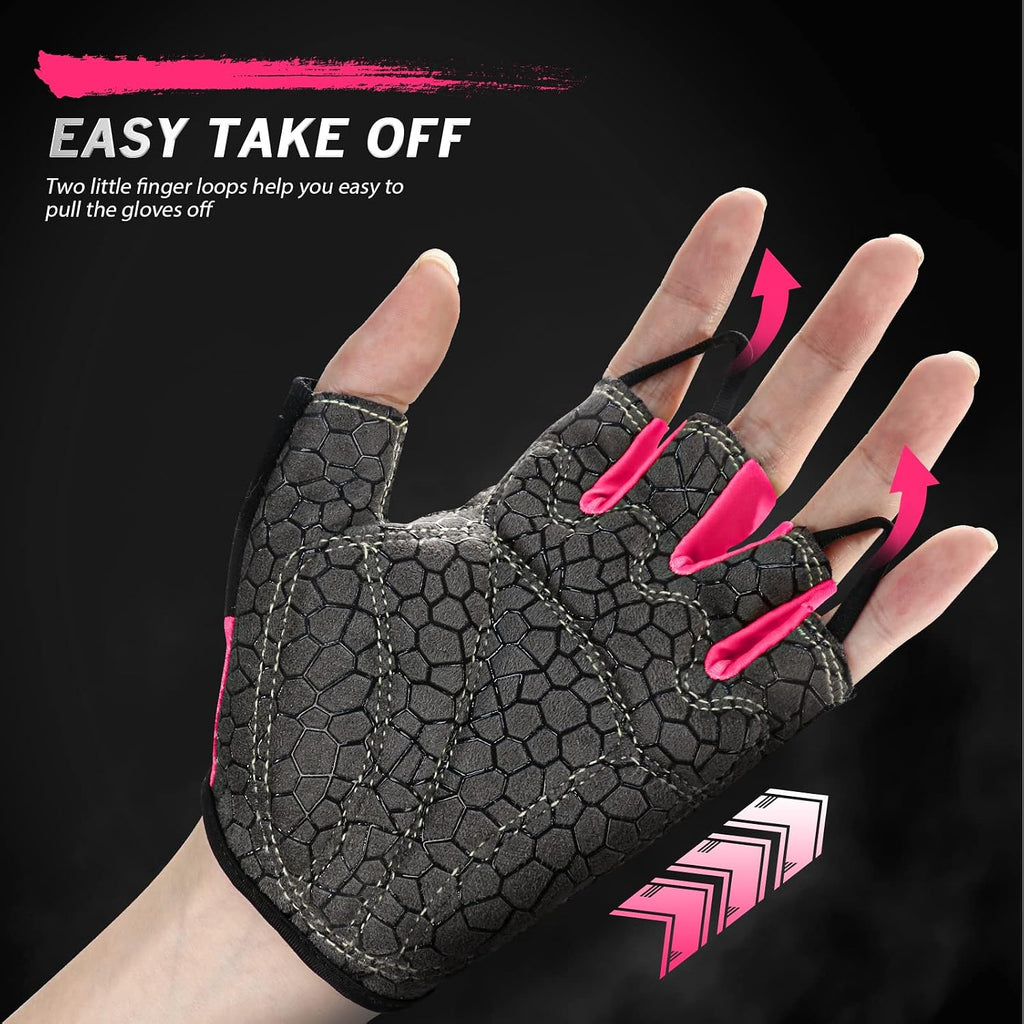 Bike Gloves for Men Women with Anti-Slip Shock-Absorbing Pad, Light Weight Half-Finger Cycling Gloves
