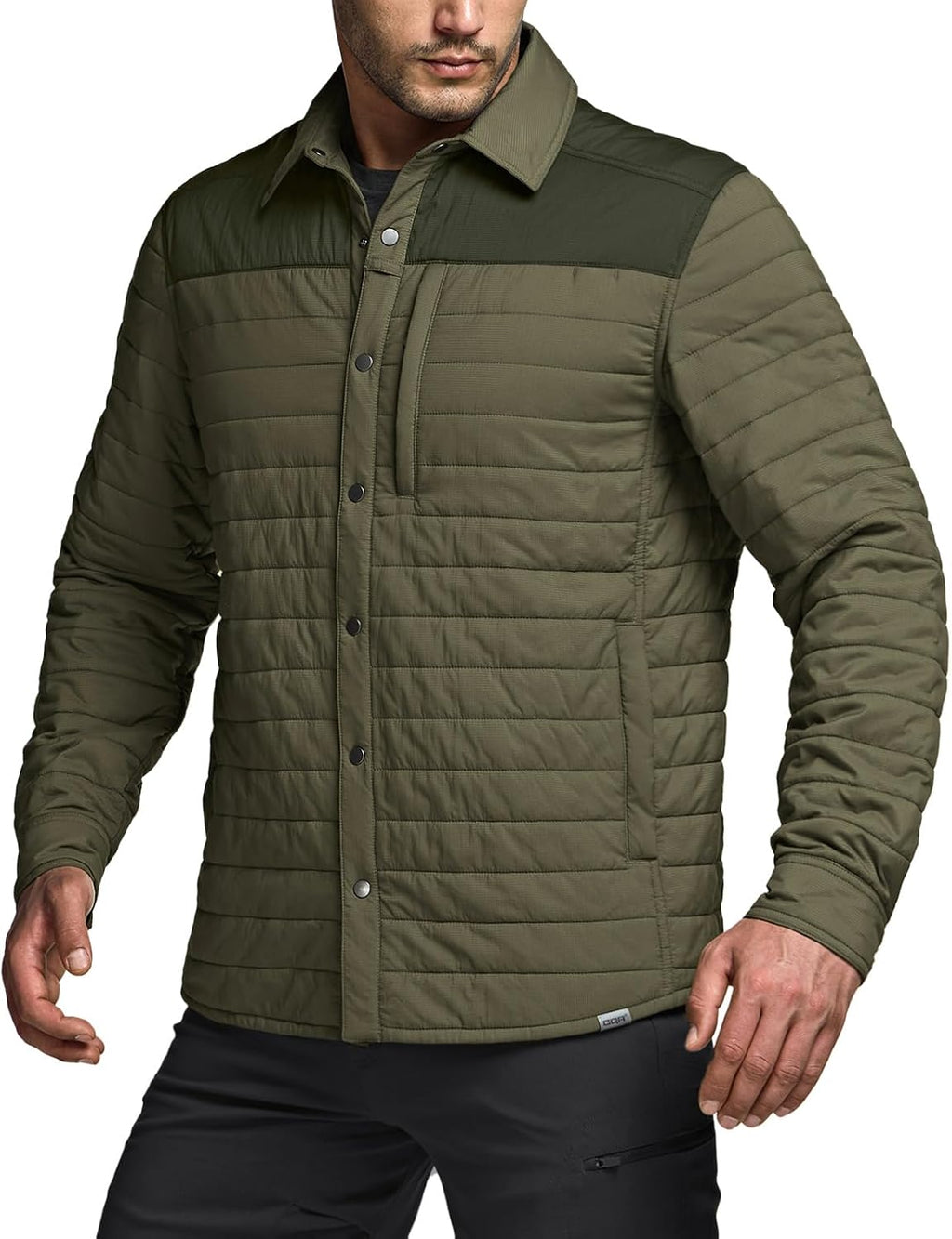 CQR Men's Lightweight Warm Insulated Jacket, Windproof Water Resistant Winter Active Coat for Hiking Work Outdoor Tactical