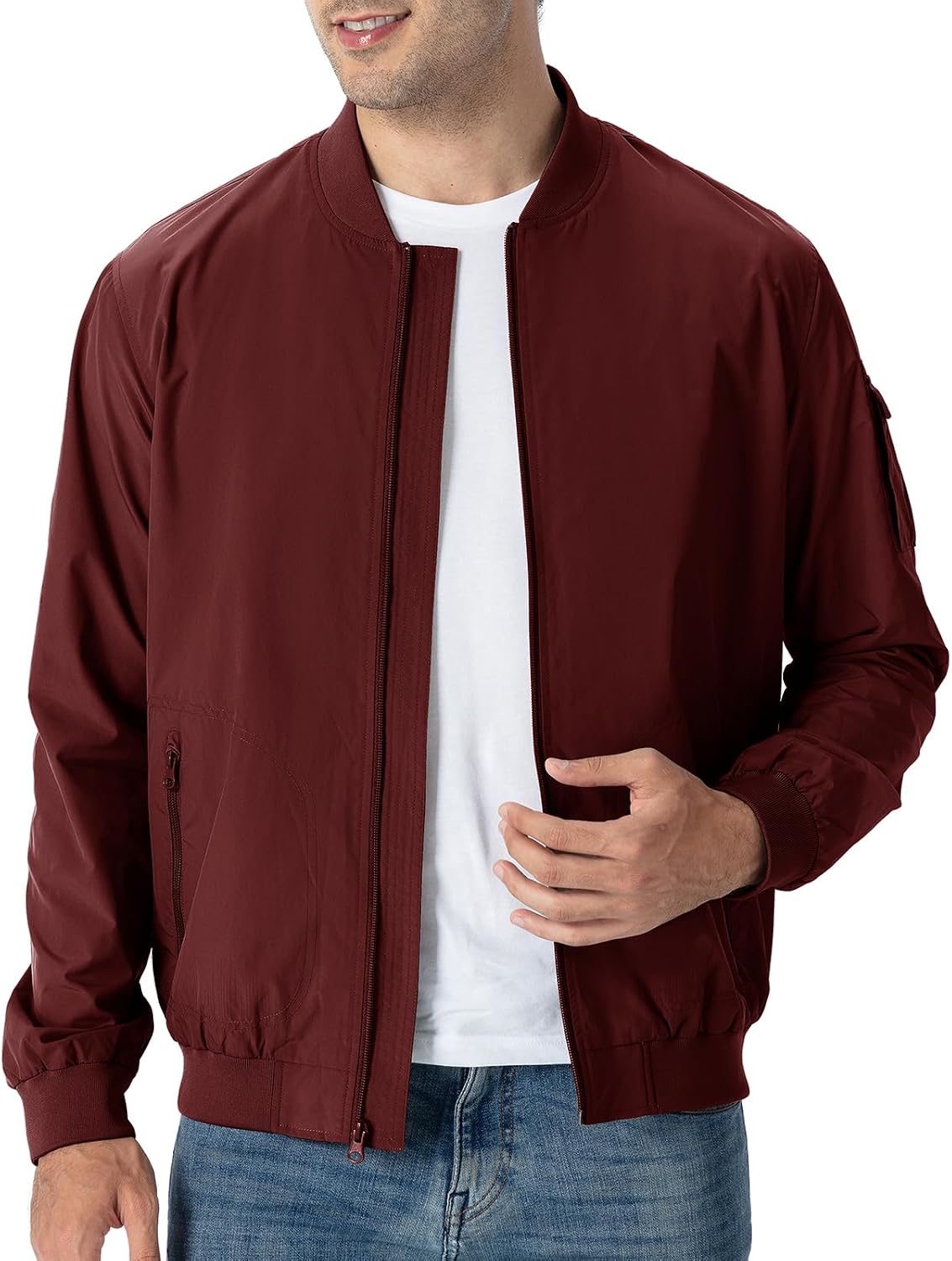 TBMPOY Men's Lightweight Jackets Casual Dress Golf Bomber Windbreaker Fall