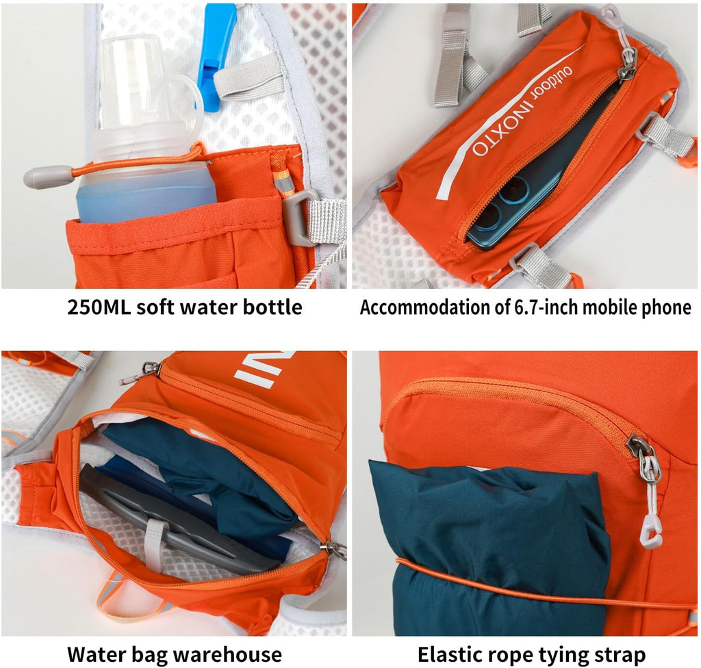 INOXTO Running Hydration Vest Backpack,Lightweight Insulated Pack with 1.5L Water Bladder Bag Daypack for Trail Hiking Running Cycling Race Marathon for Women Men