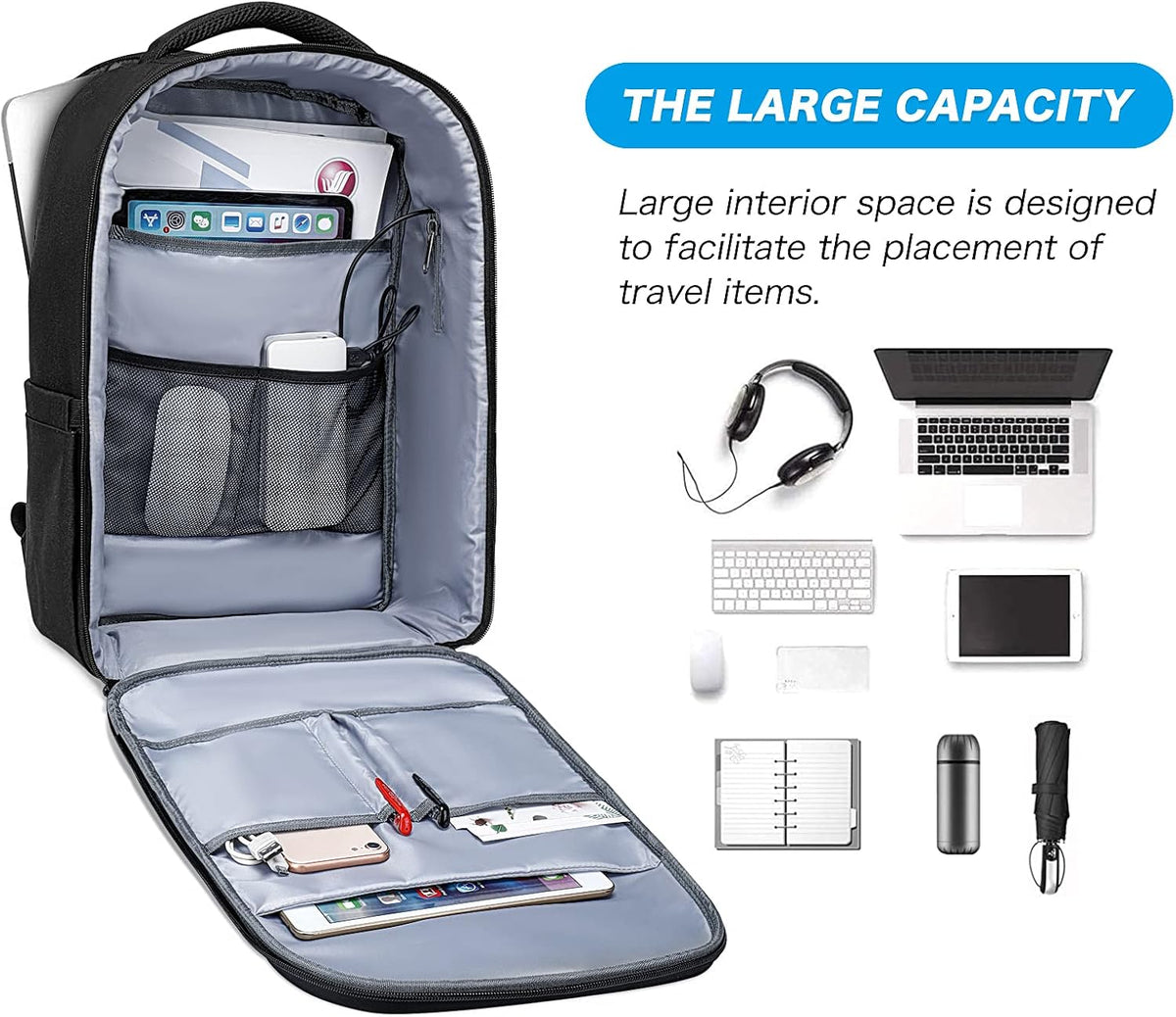 MOSISO 15.6-16 inch 35L Laptop Backpack with USB Charging Port