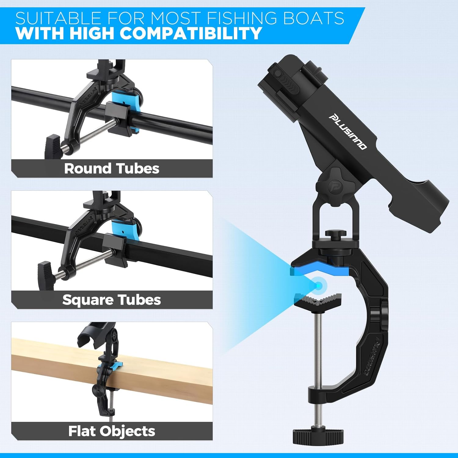 PLUSINNO 1/2/4 Pack Fishing Rod Holders for Boat, Fishing Rod Holder