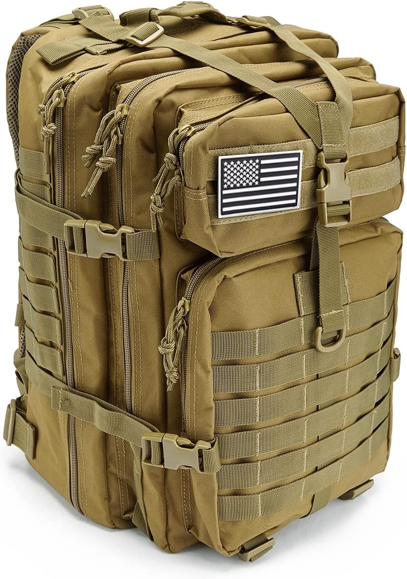 QT&QY 45L Military Tactical Backpacks Molle Army Assault Pack 3 Day Bug Out Bag Hiking Treeking Rucksack…