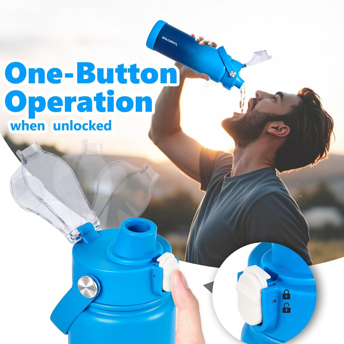 Insulated Water Bottle with Lid & Boot & Stickers, 24 oz