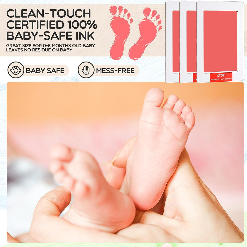 Jetec 8 Set Inkless Hand Footprint Paw Print Kit Ink Pad, Pink