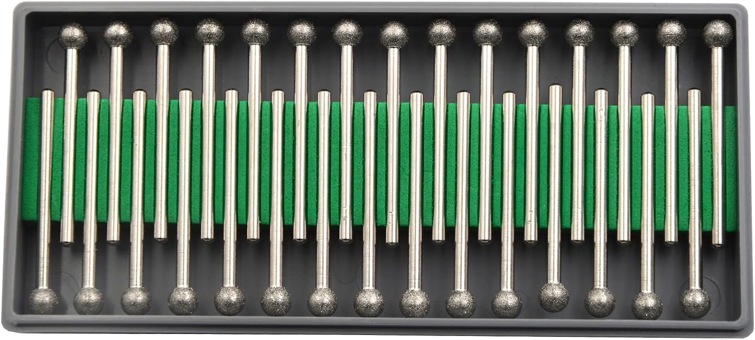 30Pcs 6mm Triangular Head,3mm Shaft,Diamond Stone Abrasive Burs Burr Grit Bits for Rotary Tool Grinding Head Jewelry Lapidary Woodworking (Triangular 6mm)