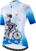 JPOJPO Womens Cycling Jersey,Bike Shirt Quick-Dry Breathable Reflective S-2XL Tops