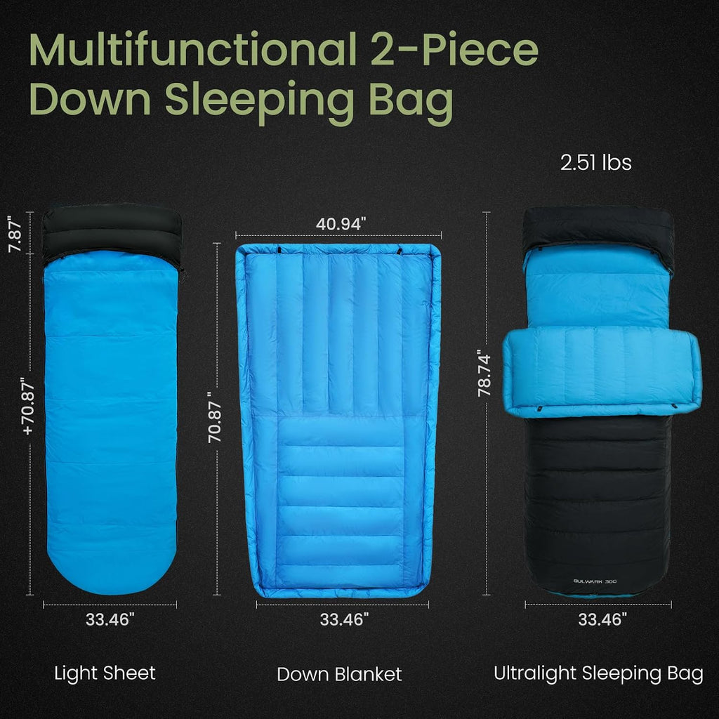 ATEPA Down Sleeping Bag, 650FP / 700FP Recycled, 3-Season
